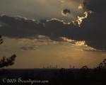 Sunset over Atlanta from
halfway up Stone Mountain